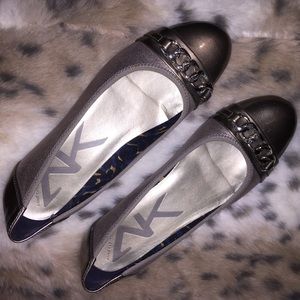 Anne Klein Sport Women’s Grey Fabric Ballet Flats